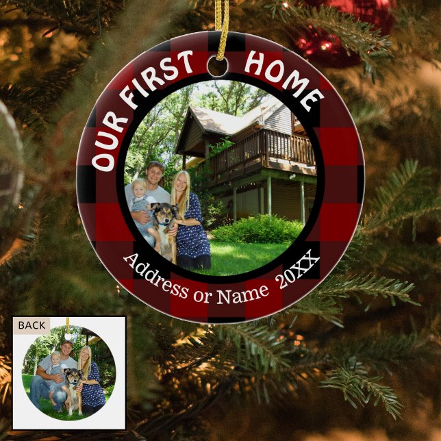 Our First Home (your photo) Two Photo 2-Sided Ceramic Ornament (Creator Uploaded)