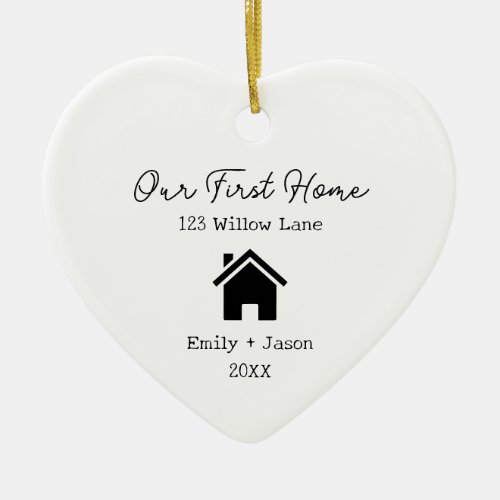 Our First House Christmas New House Real Estate Ceramic Ornament