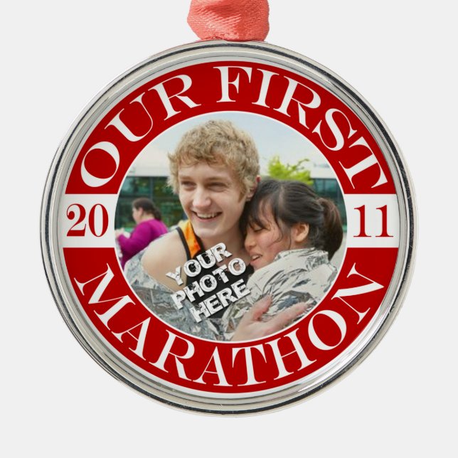 Our First Marathon - 2011 Metal Ornament (Front)