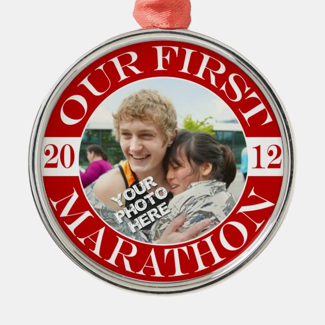 Our First Marathon - 2012 Metal Ornament (Front)