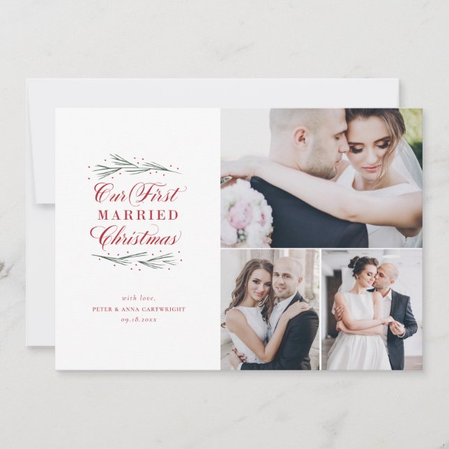 Our First Married Christmas Multi-Photo Holiday (Front)