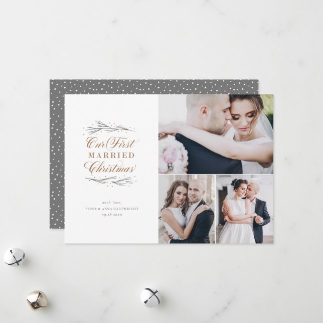 Our First Married Christmas Multi-Photo Holiday (Front/Back In Situ)