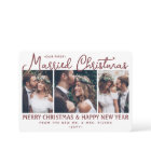 Our First Married Christmas Newlyweds 4 Photo Red
