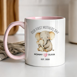 Our First Mother’s Day, Elefant Mom and Baby Mug
