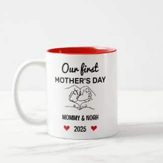 Our First Mother’s Day, First Mother's Day Gifts Two-Tone Coffee Mug