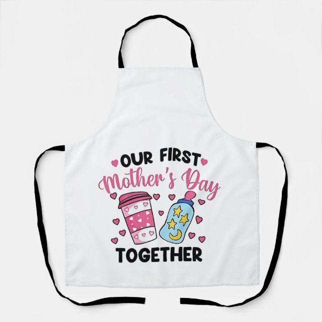 Our First Mother’s Day Together Couples Marriage Apron (Front)