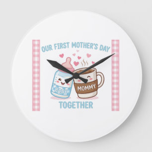 Our First Mother’s Day Together New Mom Mommy Funn Large Clock