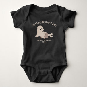 Our First Mother's Day, Baby  Seal custom name Bodysuit