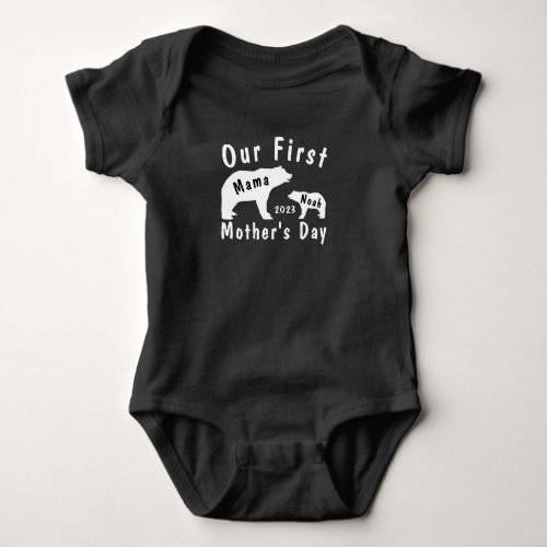 Our First Mothers Day Custom T_Shirt Baby Bodysuit