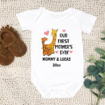Our First Mother&#39;s Day Giraffe 2024 Baby Bodysuit at Zazzle