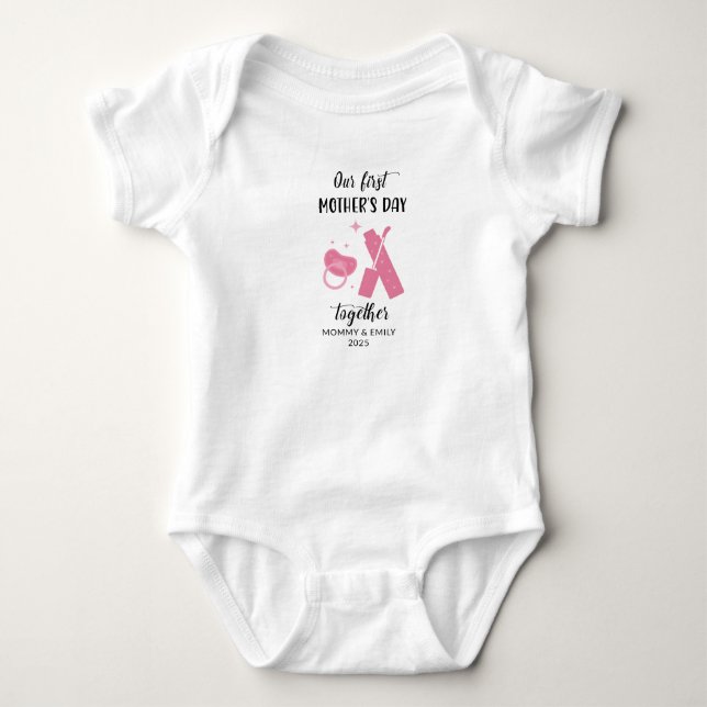 Our first mothers day matching new mom and  baby bodysuit (Front)