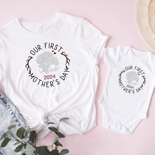 Our First Mothers Day Matching Womens T_Shirt