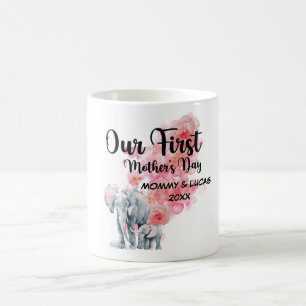 Our First Mother's Day Mom And Baby Elephants Coffee Mug