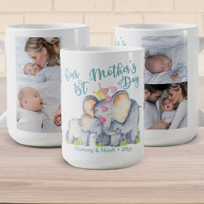 Our First Mothers Day Mommy & Baby Elephant Photo Coffee Mug