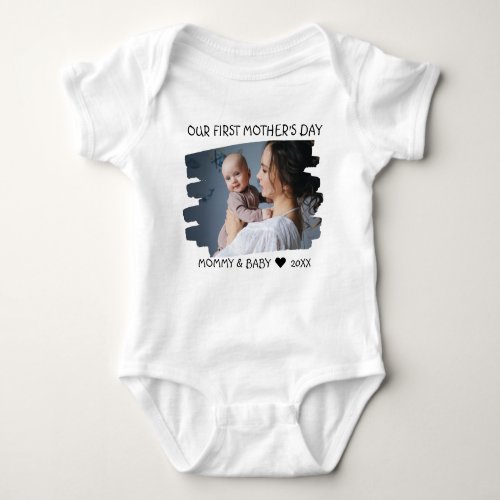 Our First Mothers Day New Mom And Baby Photo Baby Bodysuit