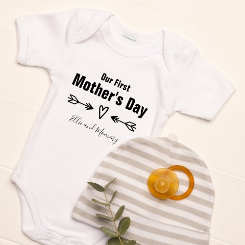 Our First Mothers Day Personalized Baby Bodysuit