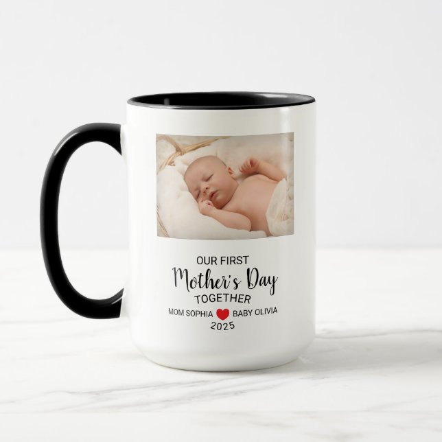 Our First Mother's Day Personalized Photo Mug (Left)
