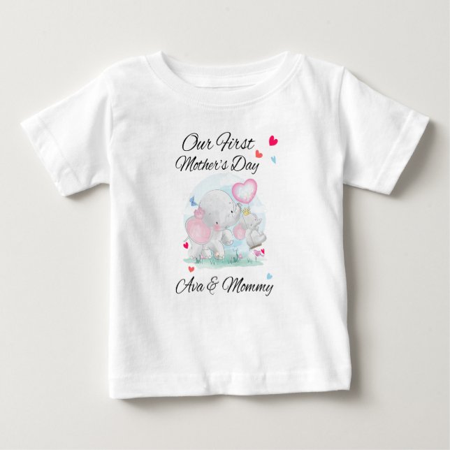 Our First Mother's Day Together Elephant T-Shirt (Front)