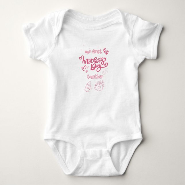 Our first mother's day togherther baby suit baby bodysuit (Front)