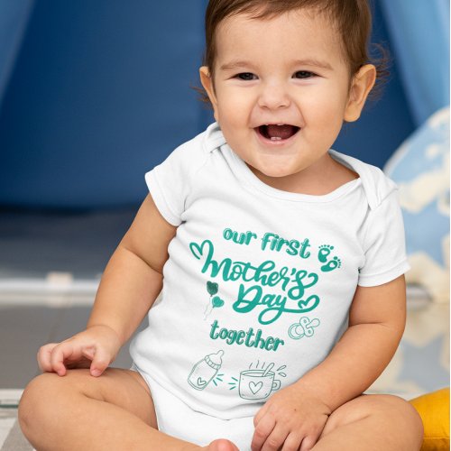 Our first mothers day togherther baby suit baby bodysuit