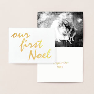 Our first Noel holly berry Christmas gold Foil Card