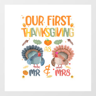 Our First Thanksgiving Mr And Mrs Couple Married 2 Floor Decals