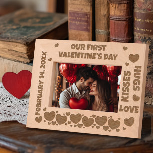 Our First Vale tine’s Day Custom Text Engraved Frames