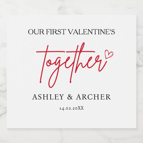 Our First Valentine Couples Candle Label