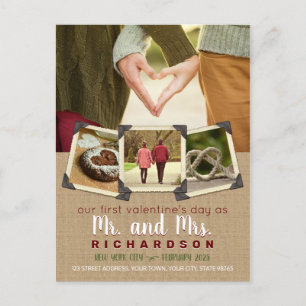 Our First Valentine’s Day as Mr & Mrs Your Photos Holiday Postcard