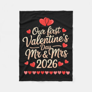 Our First Valentines As Mr And Mrs 2026 Fleece Blanket