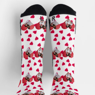 Our First Valentine's Day as Mr and Mrs Photo Socks
