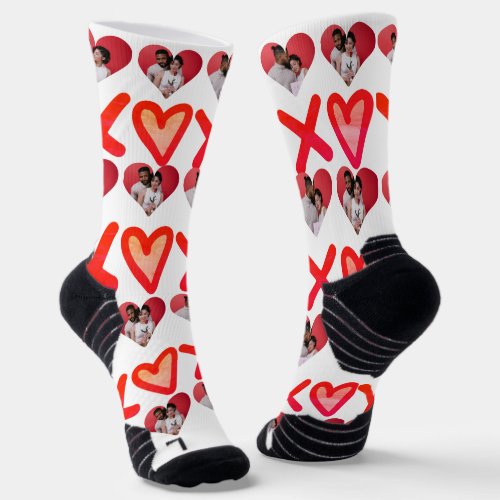 Our First Valentines Day as Mr and Mrs Photo Socks