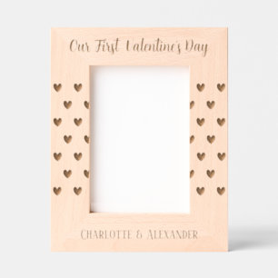Our First Valentine's Day Heart Engraved Frames
