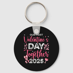Our First Valentines Day Together 2025 Husbynd Wif Keychain
