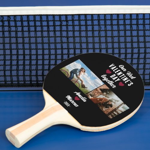 Our First Valentines Day Together 2 Photo Ping Pong Paddle