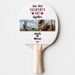 Our First Valentine's Day Together 2 Photo Ping Pong Paddle
