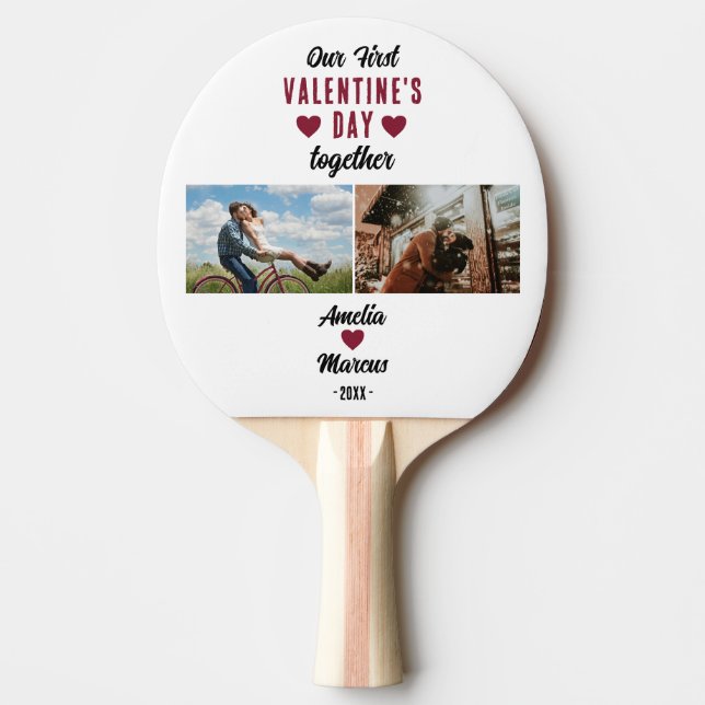 Our First Valentine's Day Together 2 Photo Ping Pong Paddle (Front)