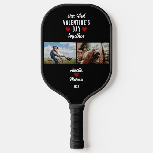 Our First Valentines Day Together 2 Photos Black Pickleball Paddle