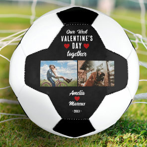Our First Valentine's Day Together 2 Photos Black Soccer Ball