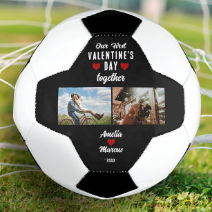 Our First Valentine's Day Together 2 Photos Black Soccer Ball