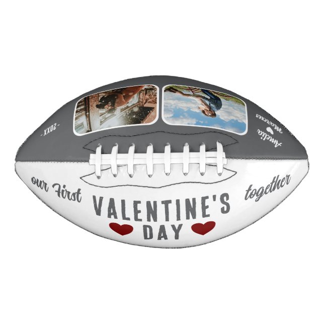 Our First Valentine's Day Together 2 Photos  Football (Front)