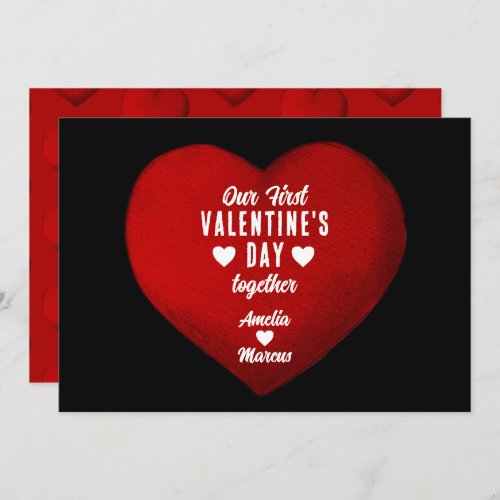 Our First Valentines Day Together Heart Couple Holiday Card