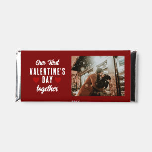 Our First Valentine's Day Together Photo Red Hershey Bar Favors