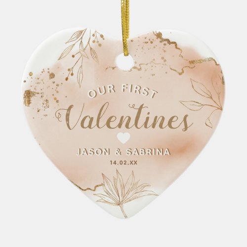 Our first Valentines Gift  Personalized Photo Ceramic Ornament