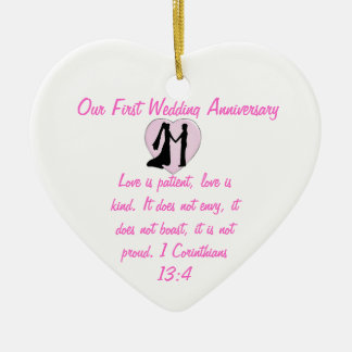 Our First Wedding Anniversary Heart Ornament