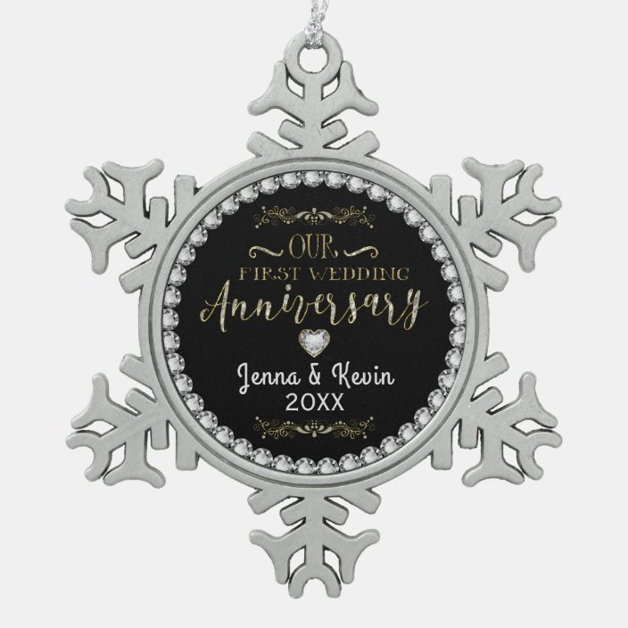 1st wedding anniversary ornaments