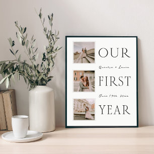 Our First Year Wedding Photo Poster