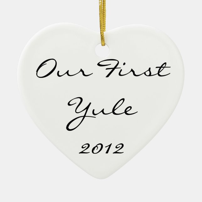 Our First Yule Ceramic Ornament (Front)