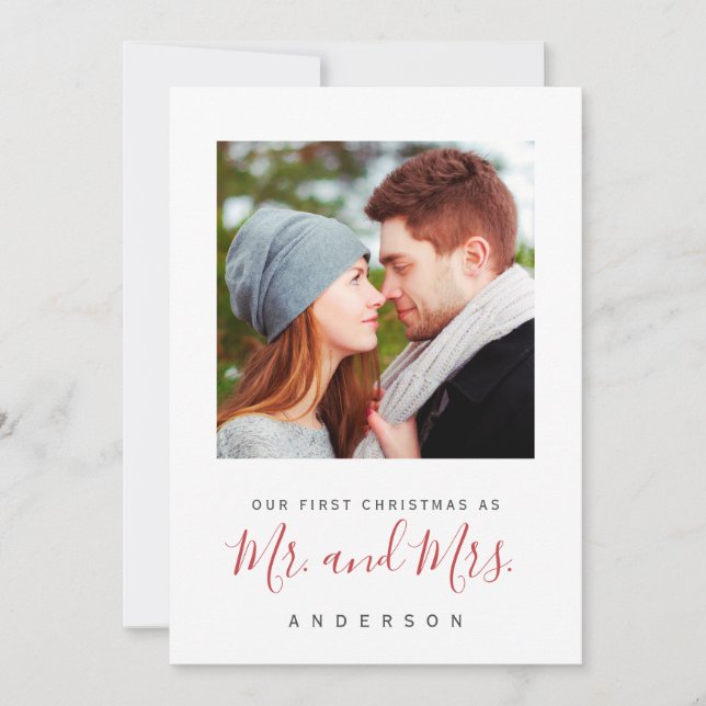 Our fist Christmas as Mr & Mrs card for newlyweds (Front)