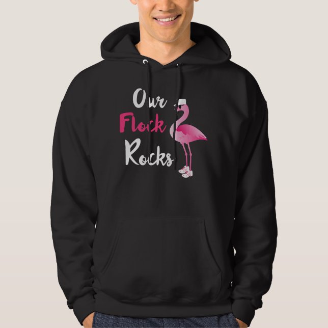 Our Flock Rocks Adorable Flamingo Cruise Christmas Hoodie (Front)